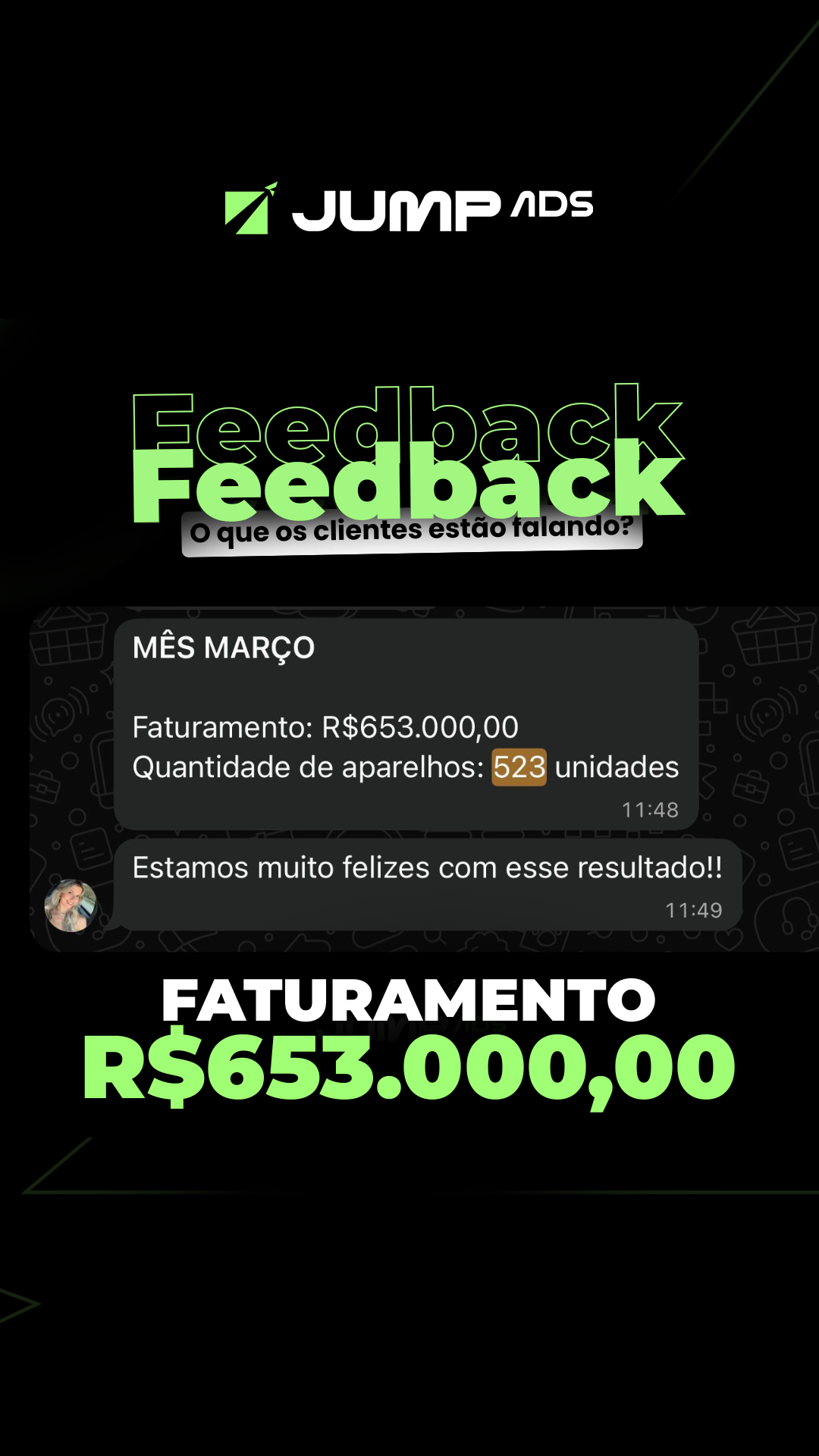 Depoimento de cliente - Resultado de vendas